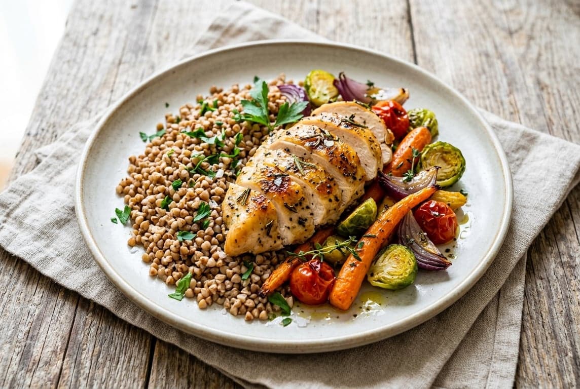 Buckwheat with Roasted Chicken