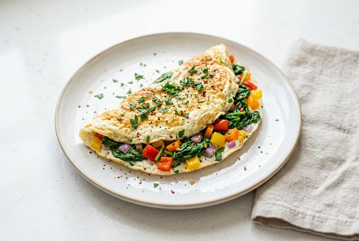 Spinach & Pepper Egg White Omelette