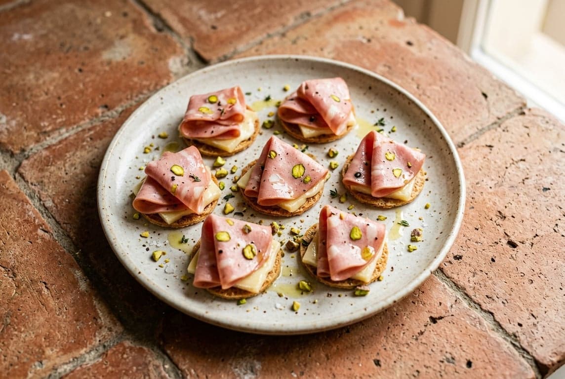 Mortadella & Pistachio Bites