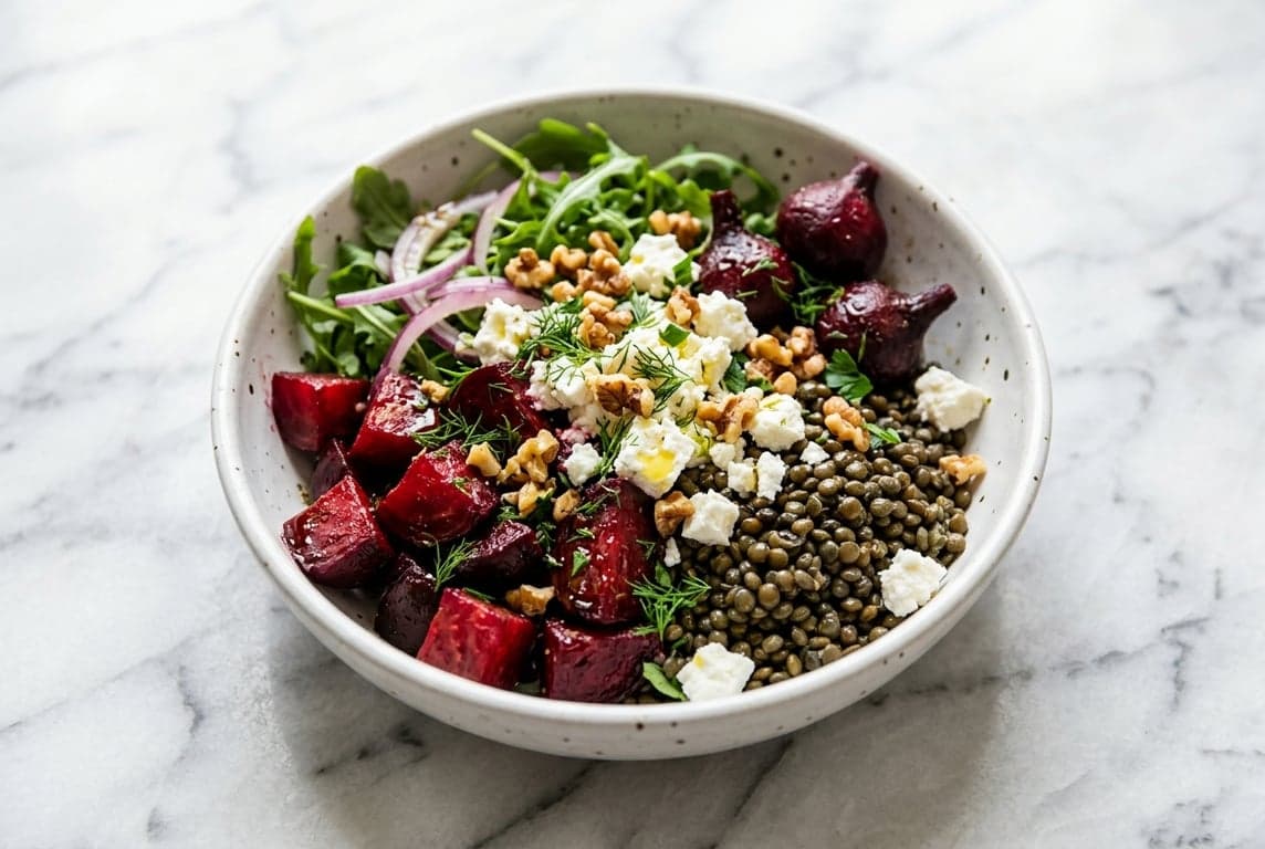 Beet Lentil & Feta Bowl