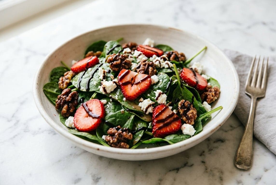 Spinach Strawberry Walnut Salad