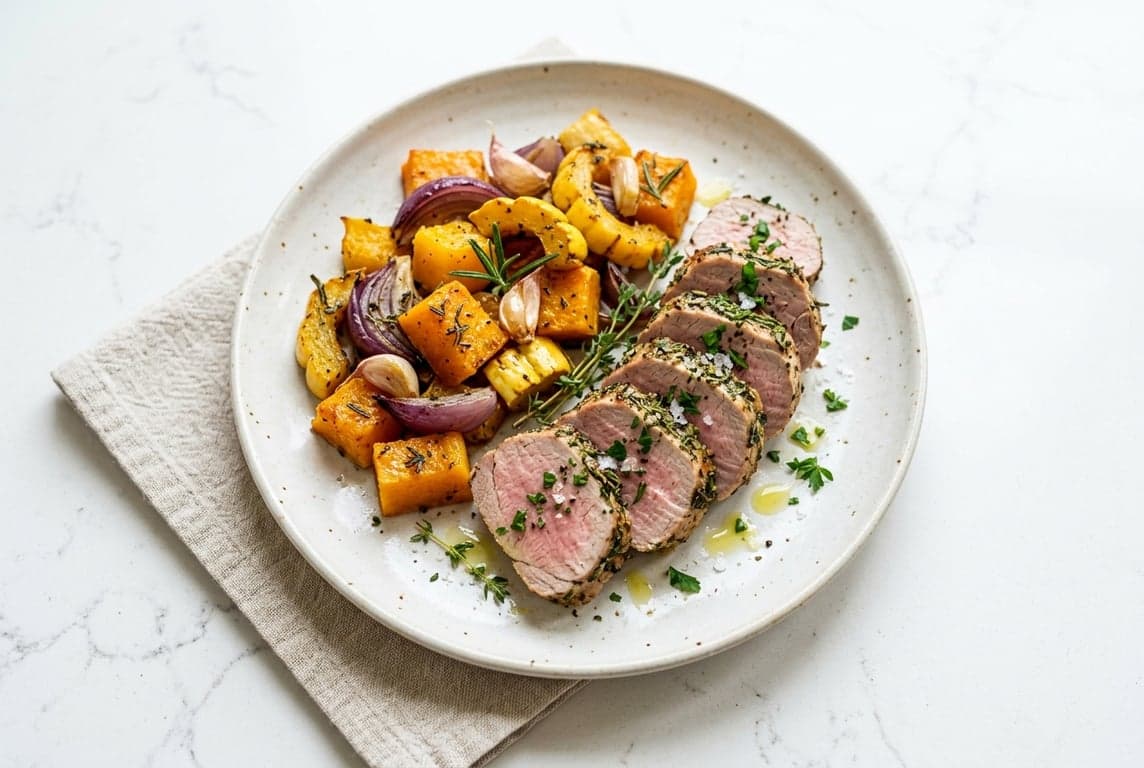 Herb Pork Tenderloin with Roasted Squash