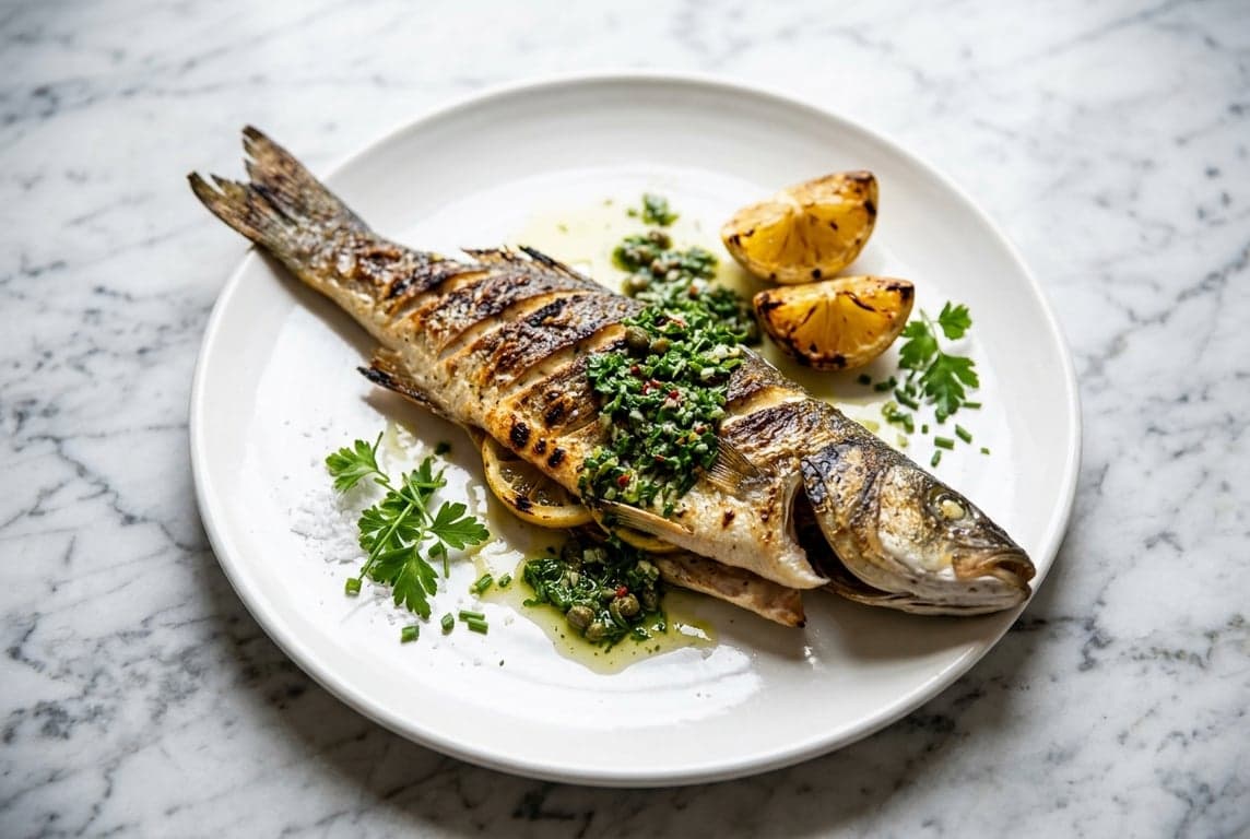 Grilled Sea Bass with Salsa Verde