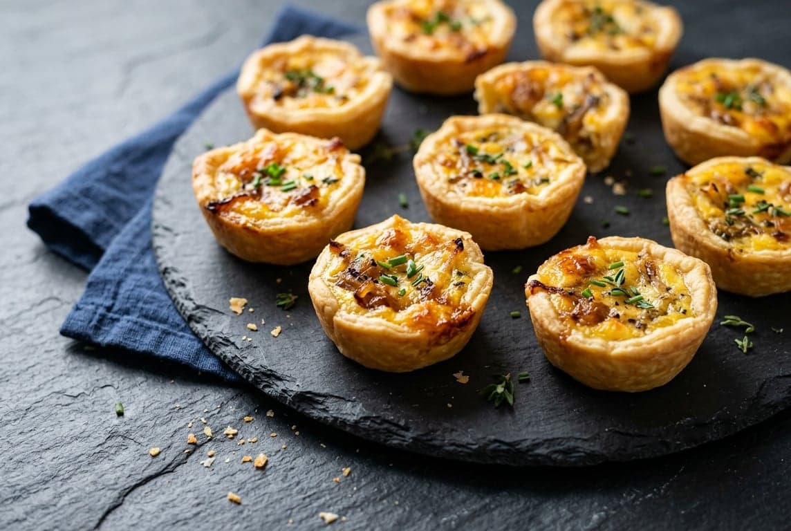 Cheese and Onion Quiche Bites