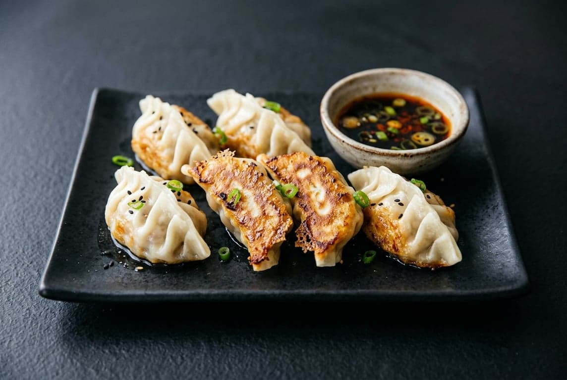 Pan-Fried Pork and Cabbage Gyoza