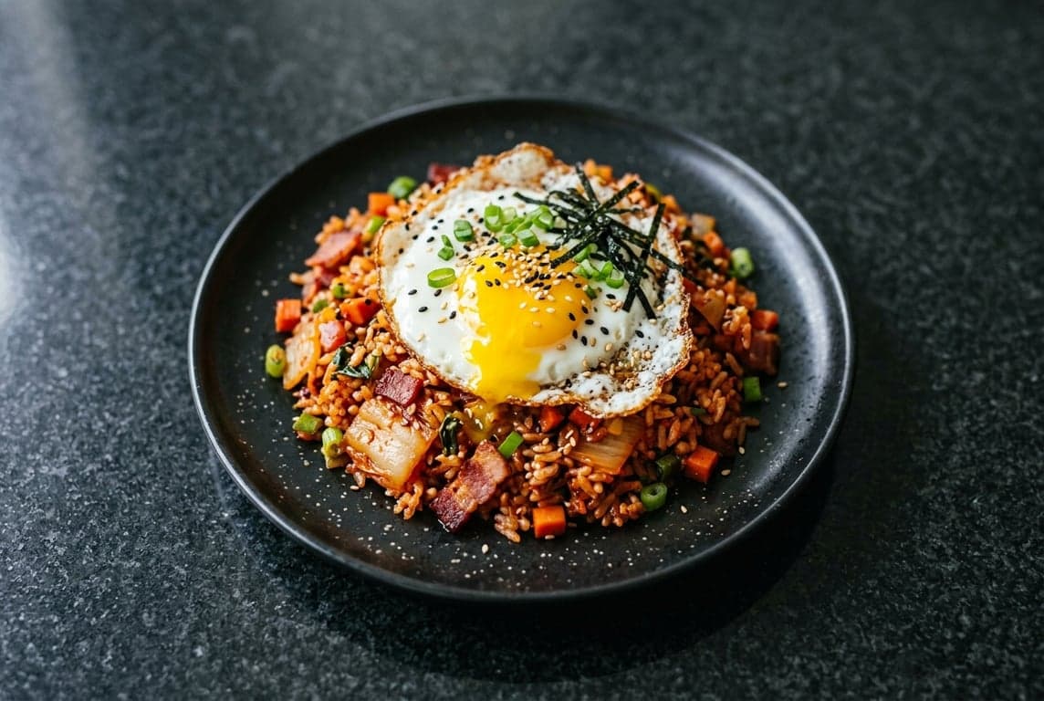 Kimchi Fried Rice (Kimchi Bokkeum Bap) recipe on Forkie