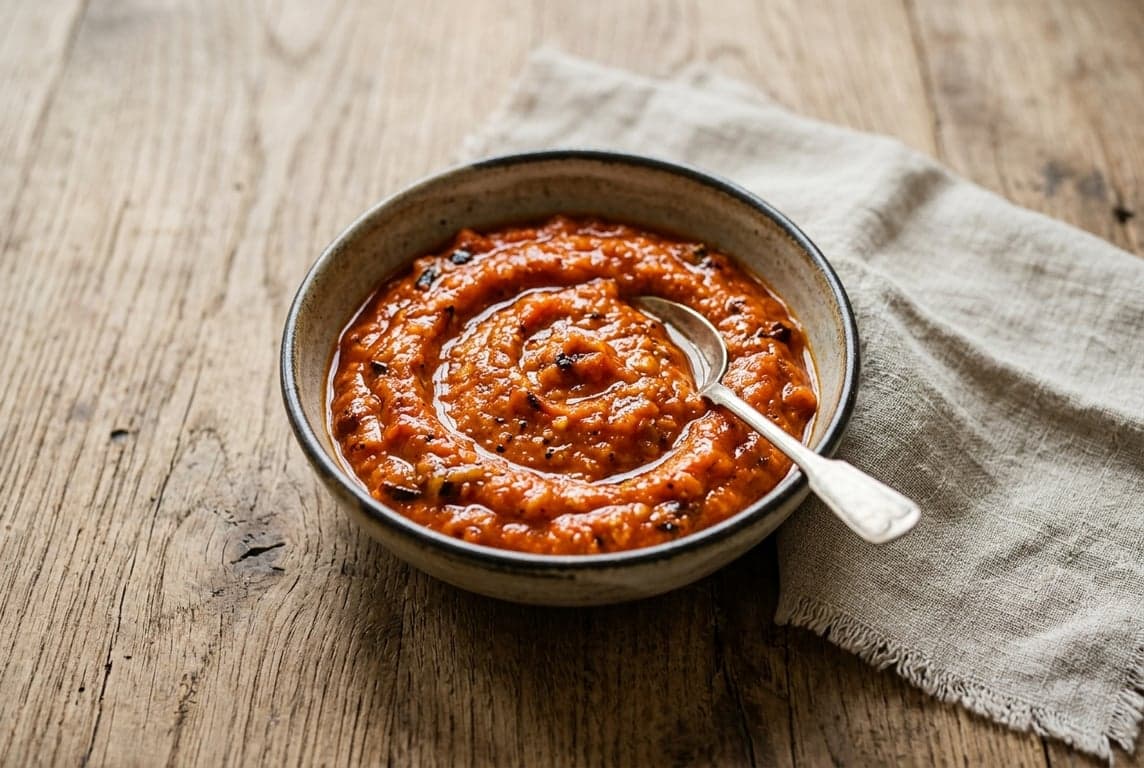 Ajvar (Roasted Red Pepper Relish) recipe on Forkie