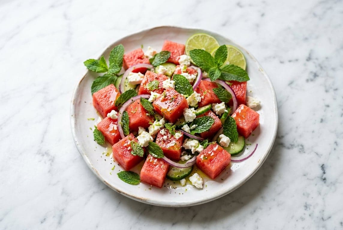 Watermelon Feta Mint Salad