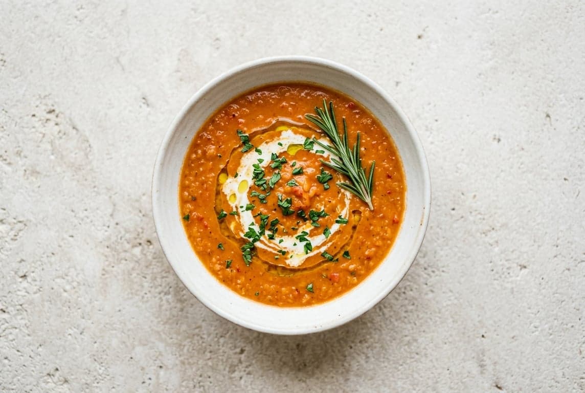 Roasted Red Pepper & Lentil Soup