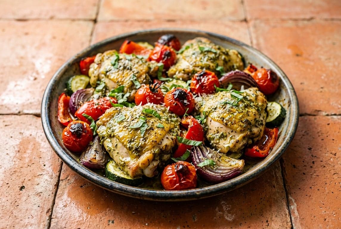Chicken & Tomato Pesto Traybake