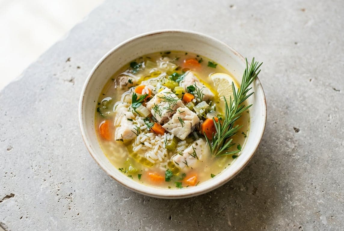 Greek Fish Soup with Rice