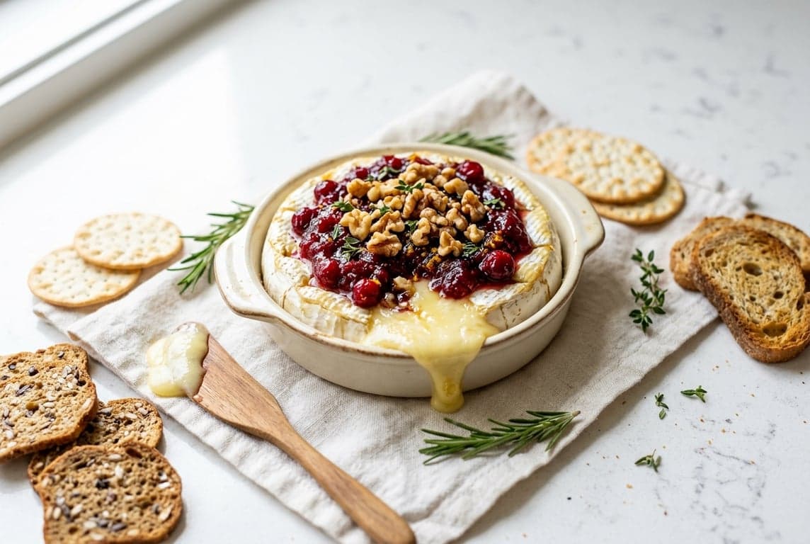 Baked Brie with Cranberry Jam