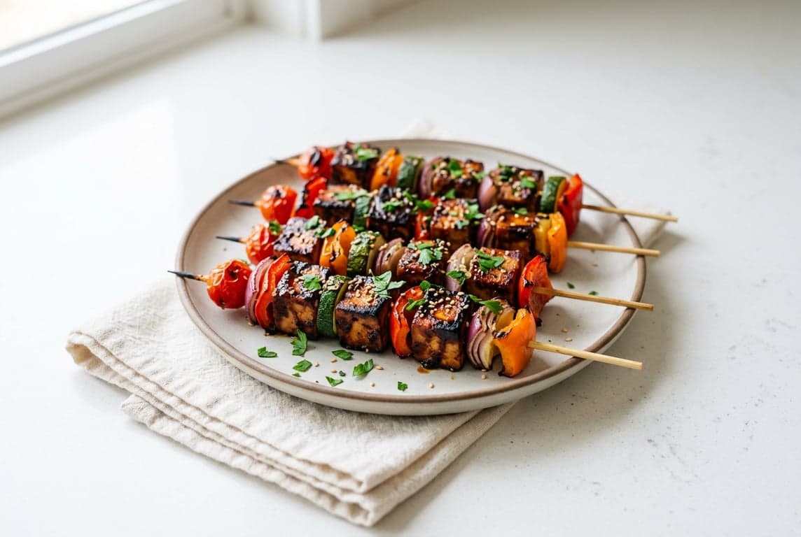 BBQ Tofu & Vegetable Skewers
