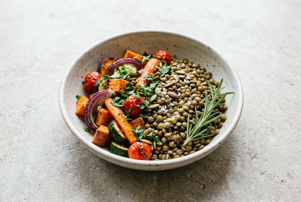 Green Lentil & Roasted Veg Bowl