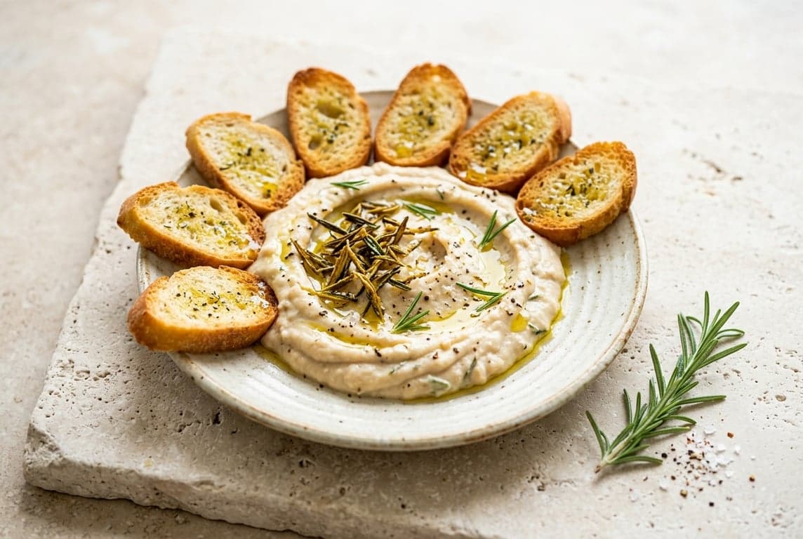 White Bean Dip with Crispy Rosemary