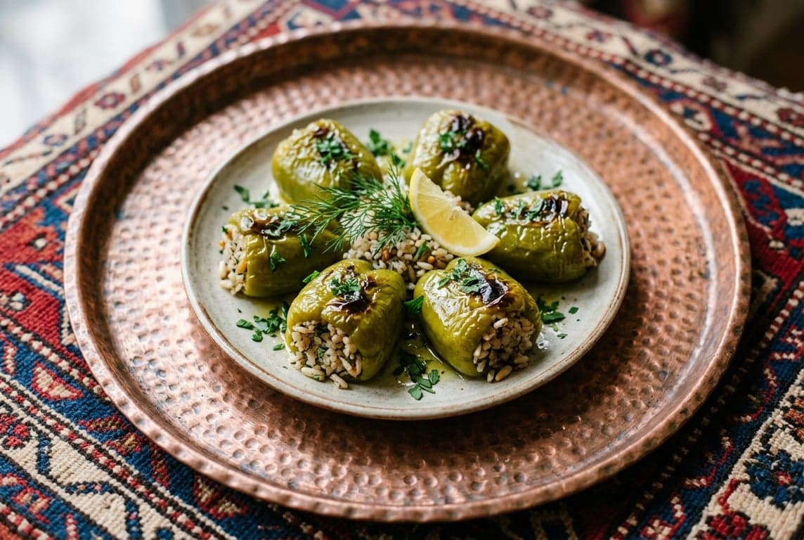 Zeytinyağlı Dolma (Rice-Stuffed Peppers)