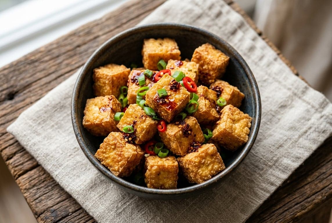 Crispy Pan-Fried Tofu recipe on Forkie