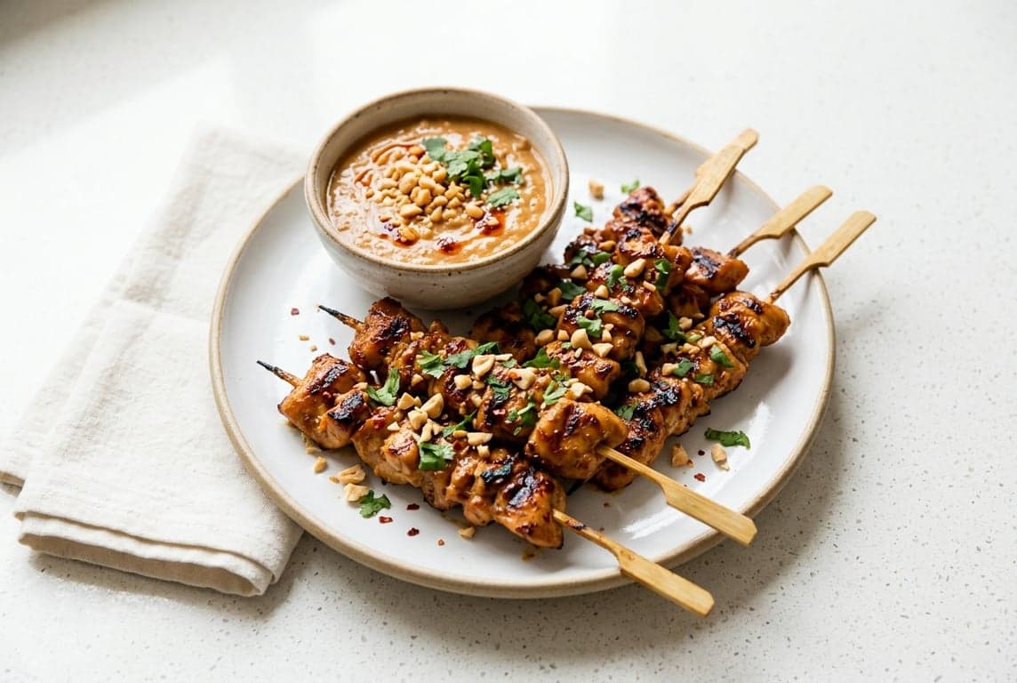 Chicken Satay with Peanut Sauce