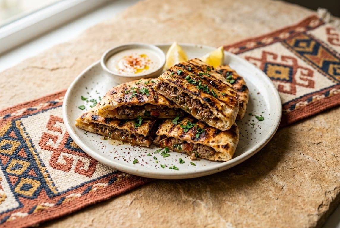 Arayes (Grilled Meat Flatbread)