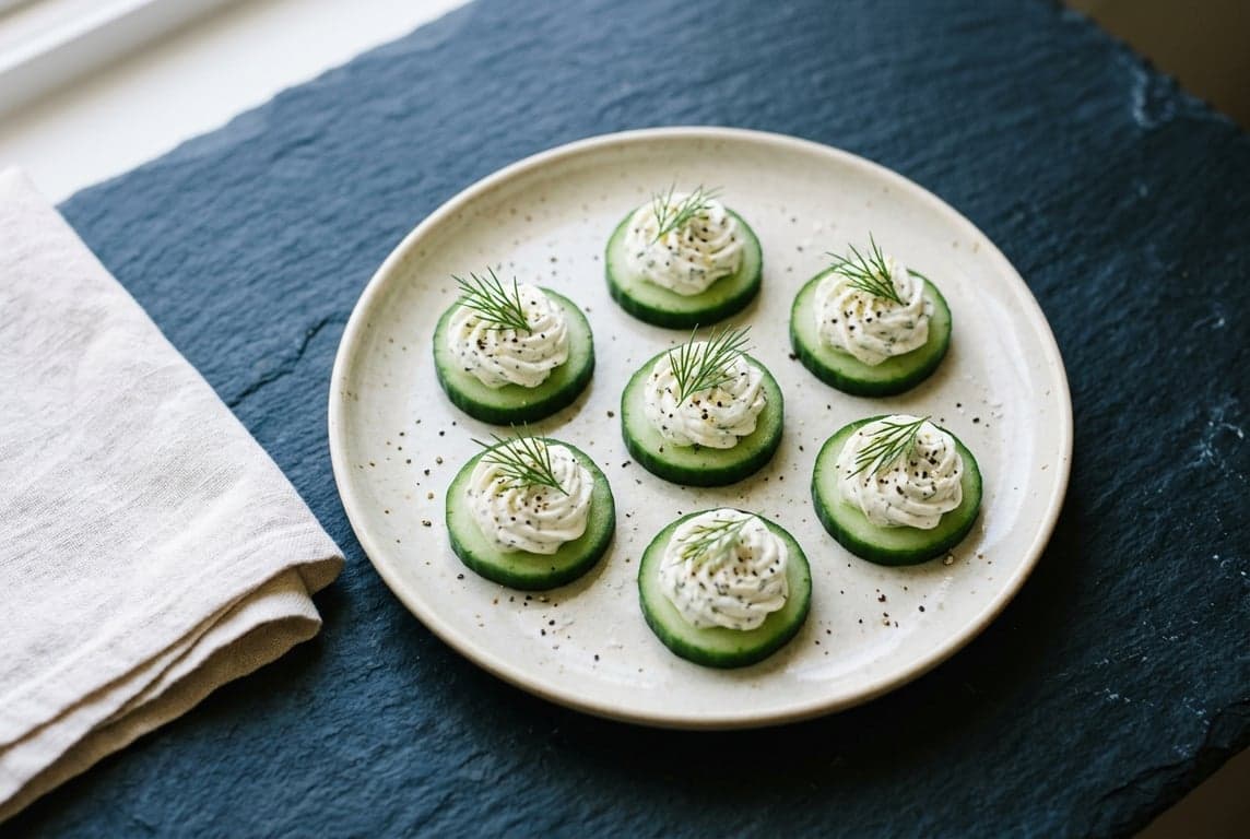 Cucumber and Cream Cheese Canapés