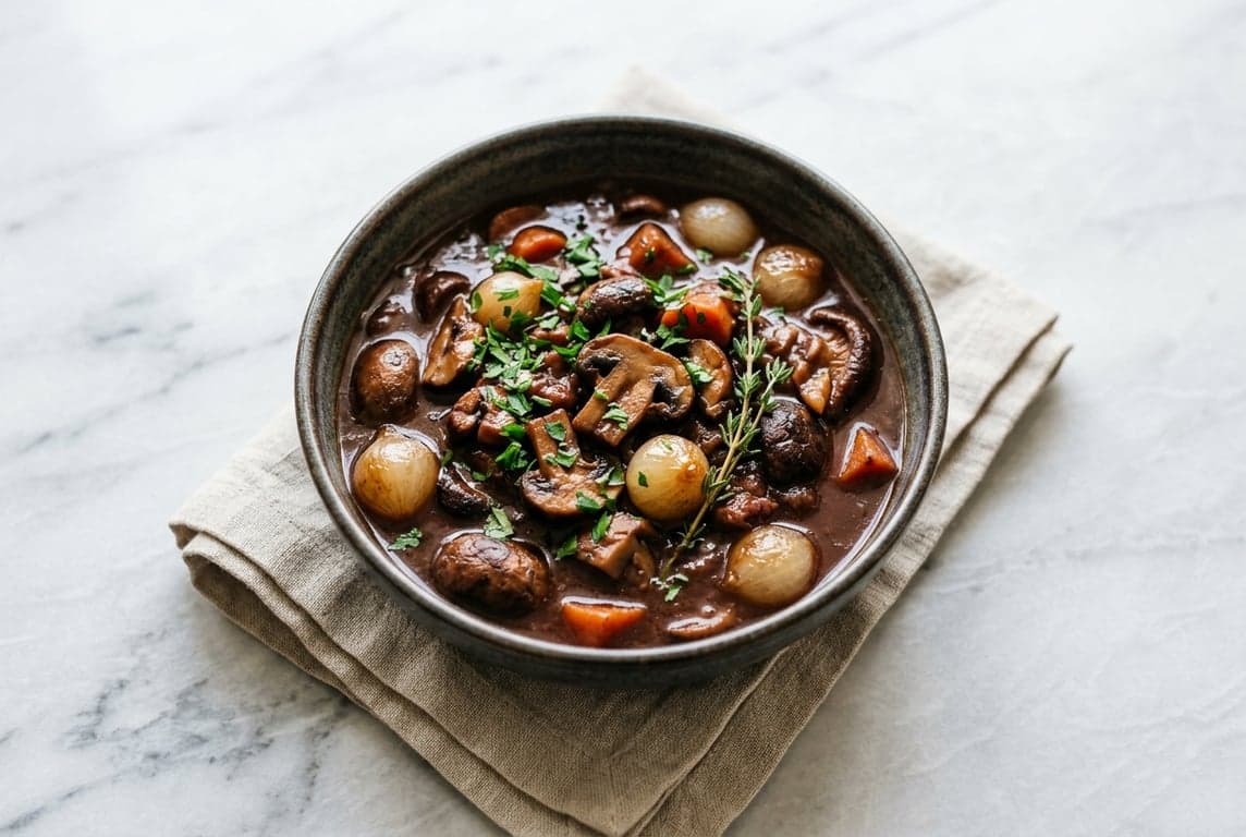 Mushroom Bourguignon