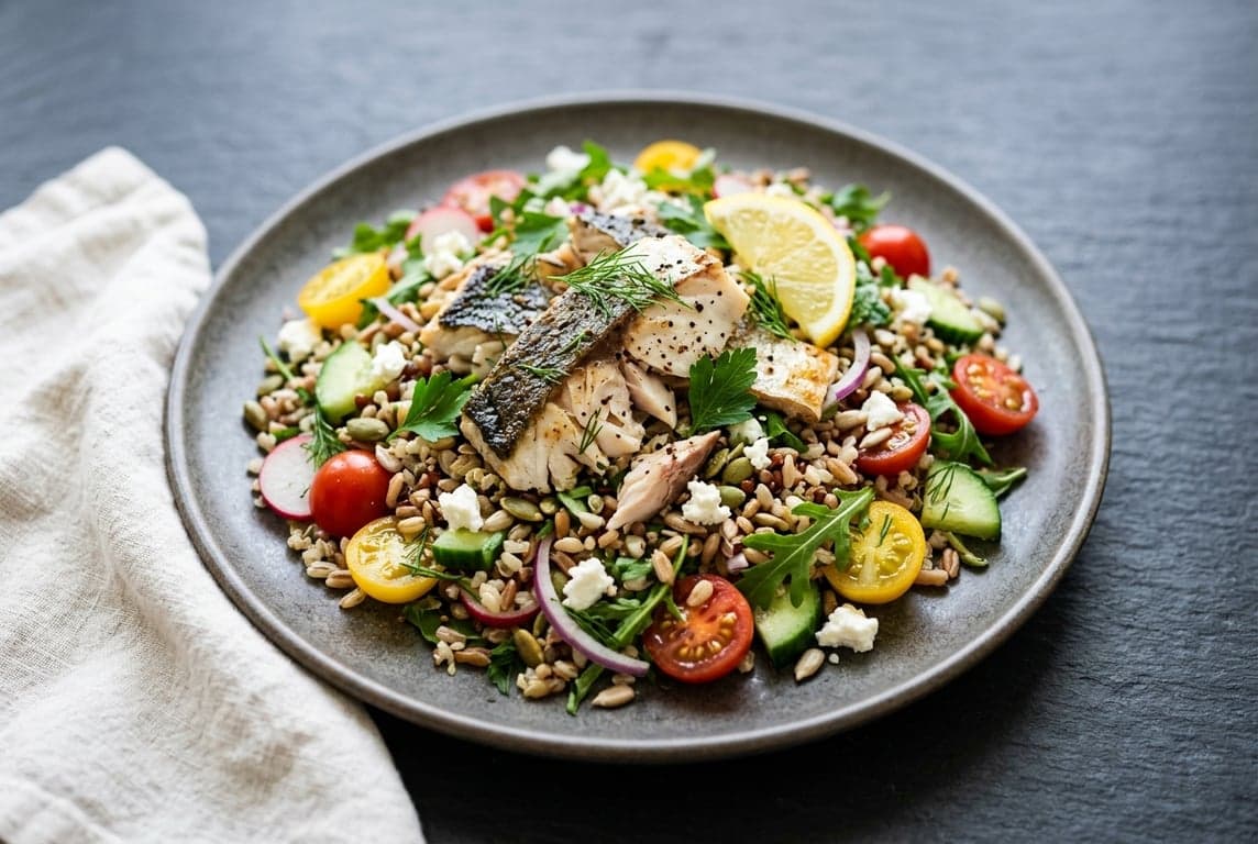 Mackerel & Mixed Grain Salad
