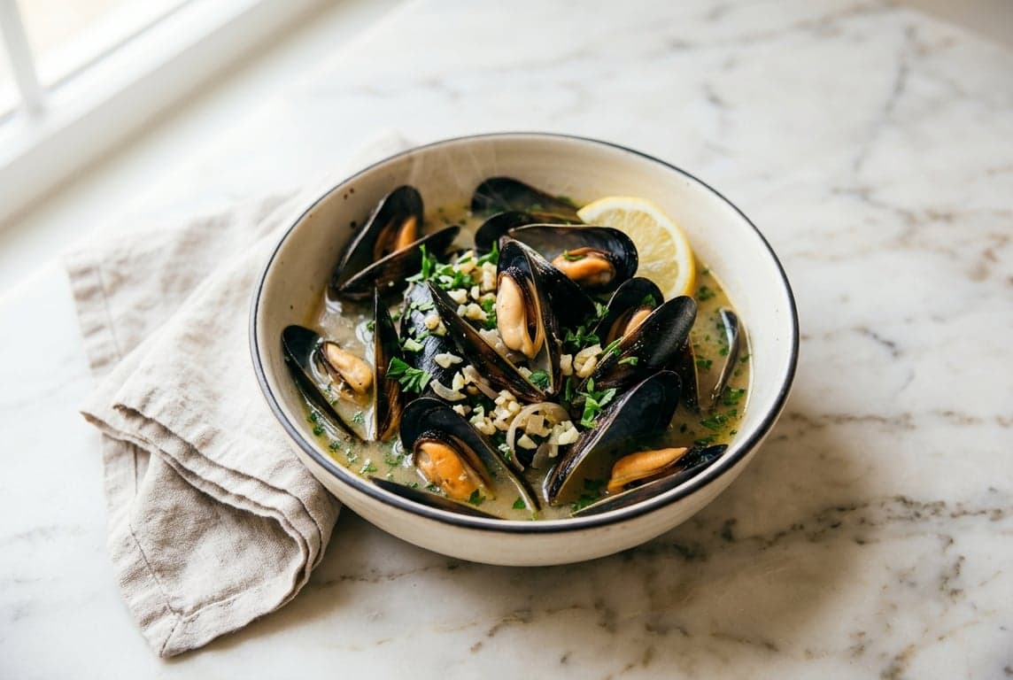 Mussels in White Wine & Garlic