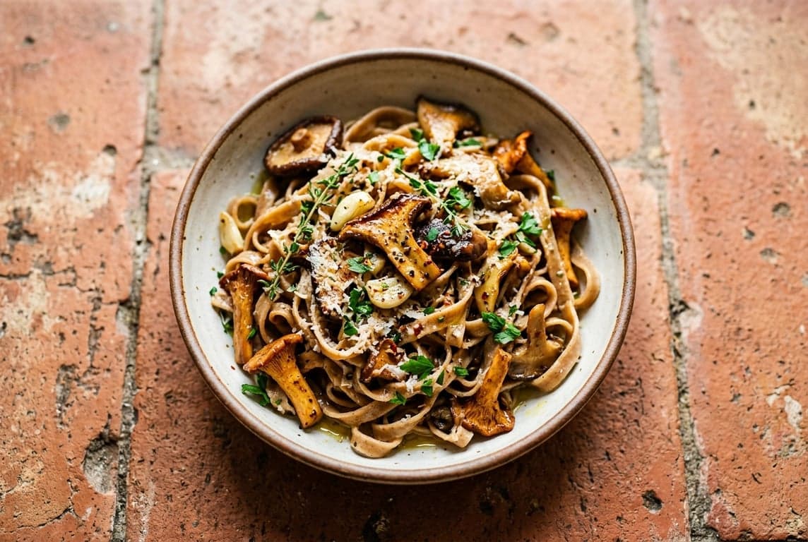 Spelt Pasta with Wild Mushrooms