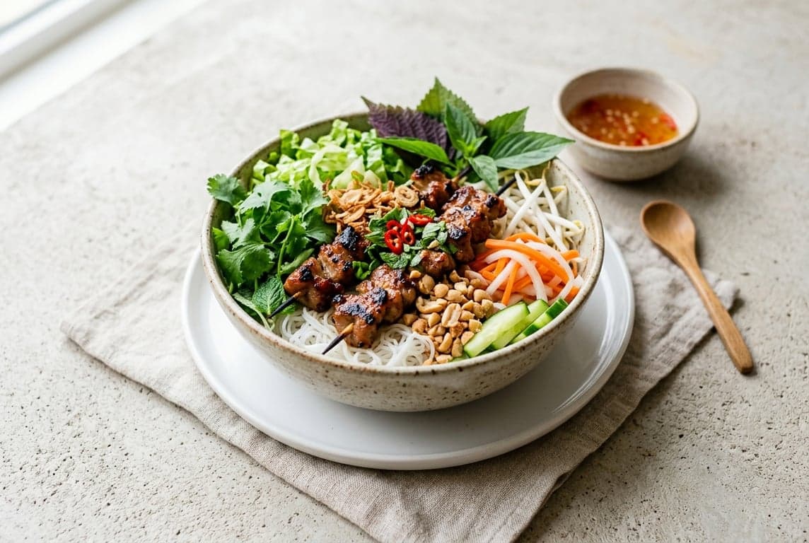 Bún Thịt Nướng (Grilled Pork Noodle Bowl)