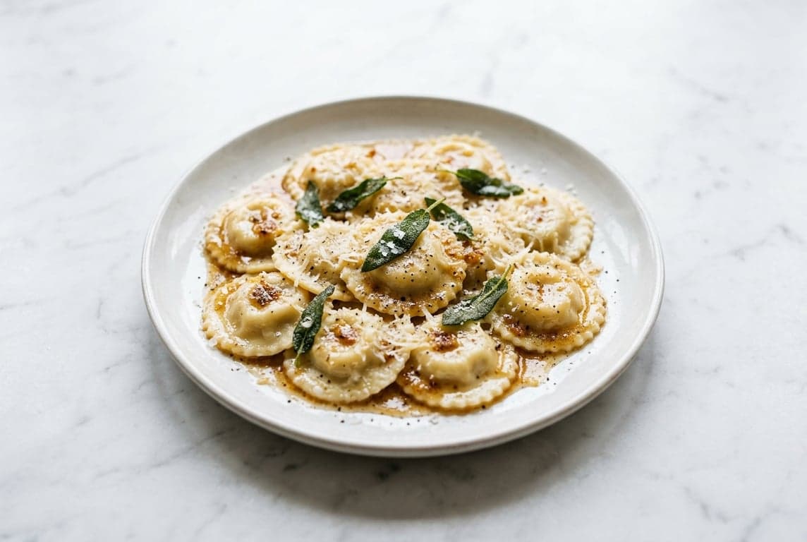 Ravioli with Brown Butter & Sage