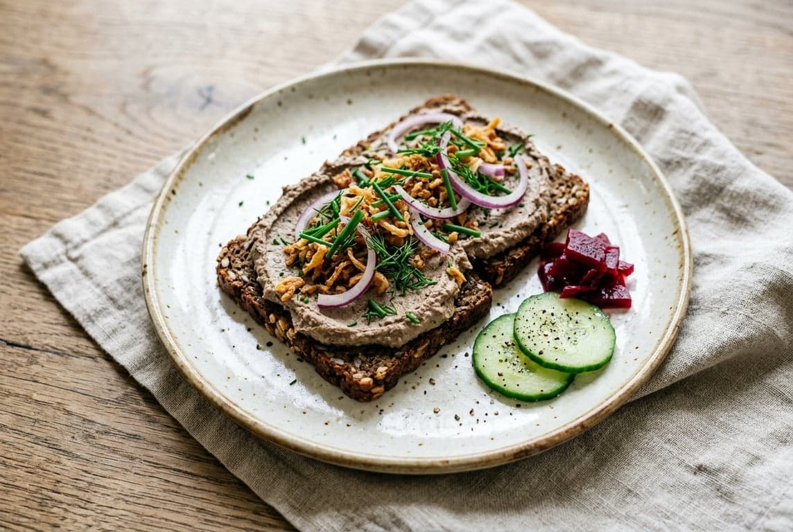 Leverpostej (Danish Liver Pâté on Rye)