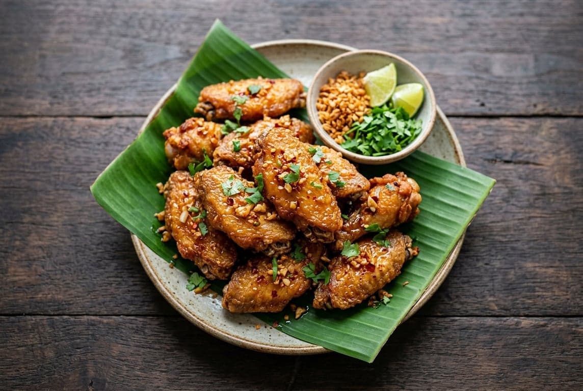 Crispy Thai Chicken Wings with Fish Sauce and Garlic