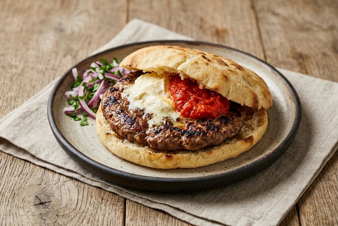 Pljeskavica (Balkan Spiced Burger) recipe on Forkie