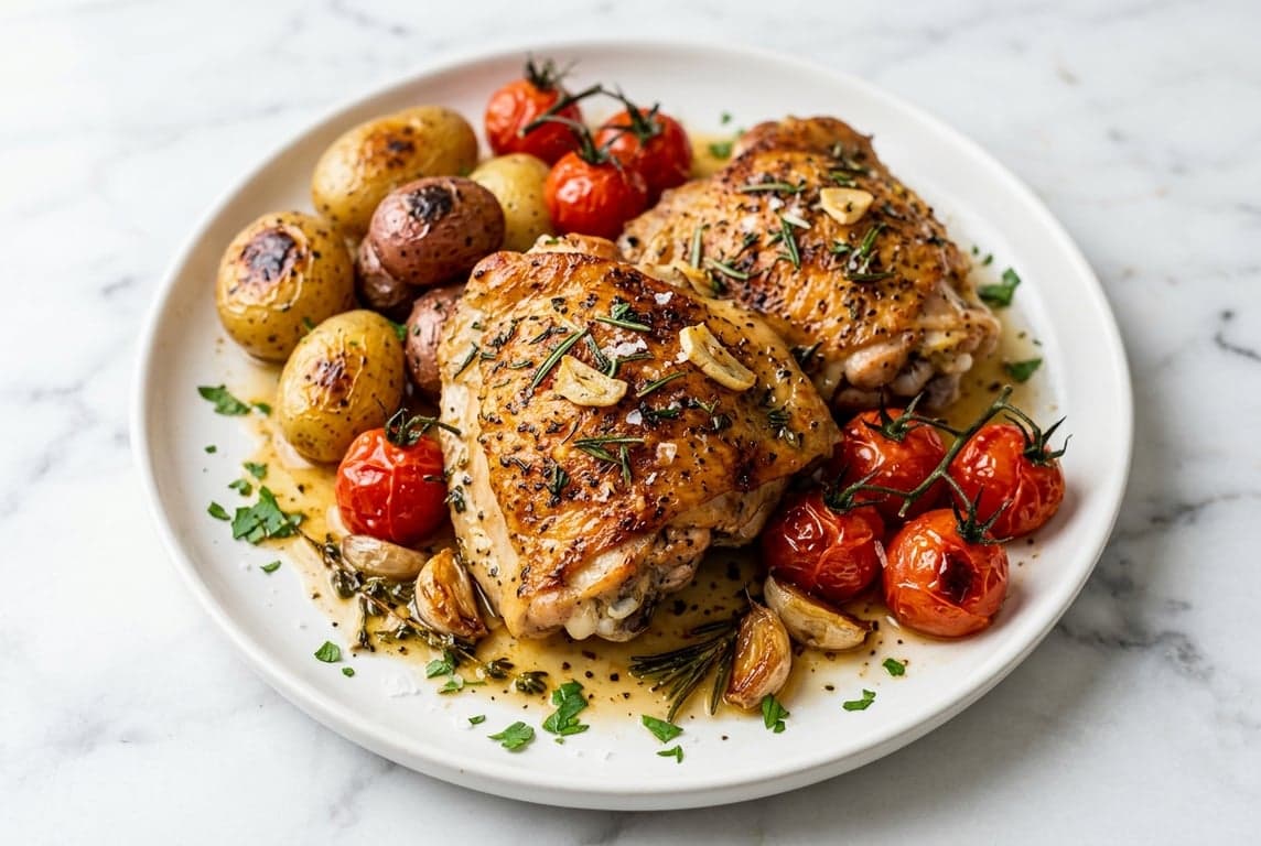 Garlic Herb Roast Chicken Thighs