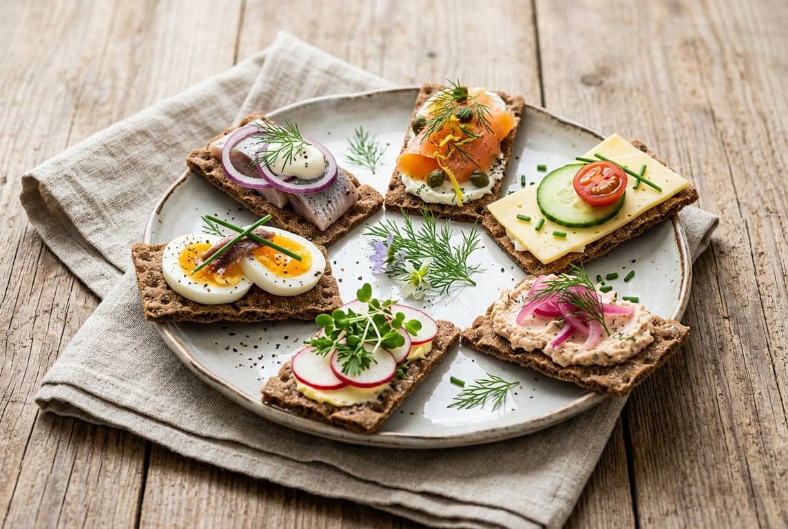 Rye Crispbread with Nordic Toppings