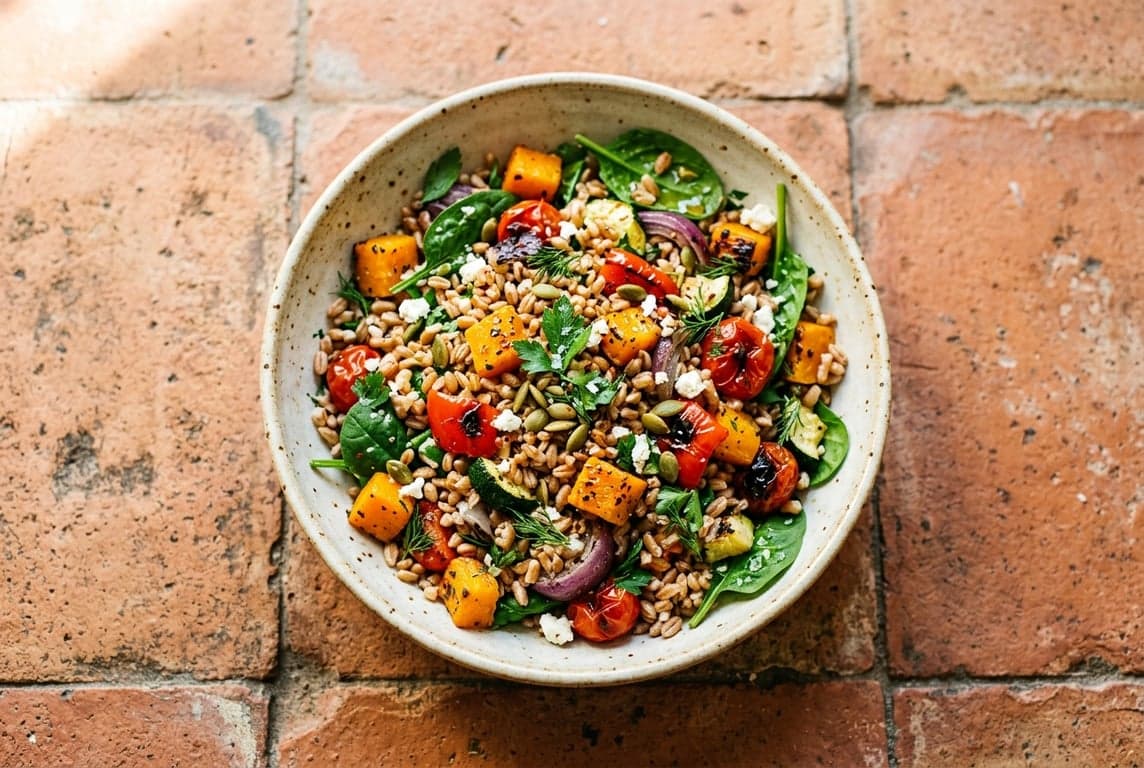 Farro Salad with Roasted Veg