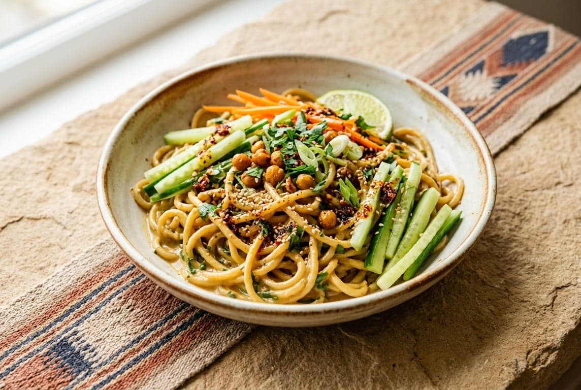 Tahini Noodles with Cucumber