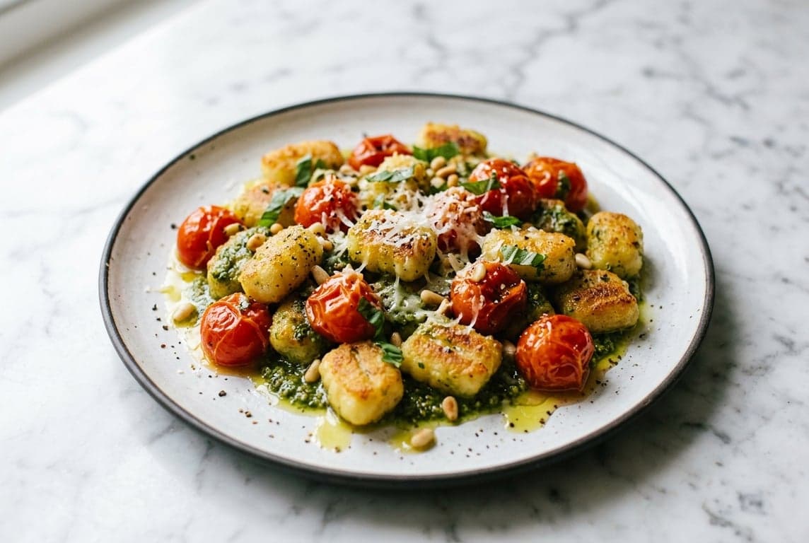 Pesto Gnocchi with Cherry Tomatoes