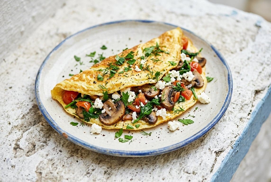 Mushroom & Feta Omelette