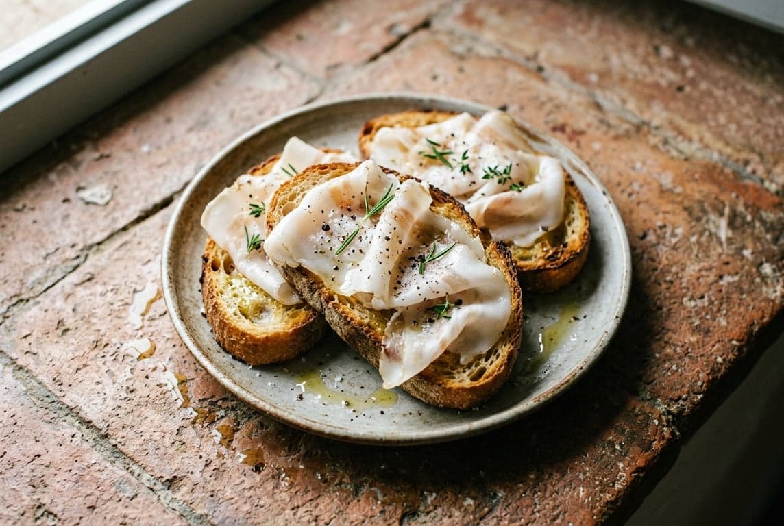 Lardo di Colonnata on Toasted Bread