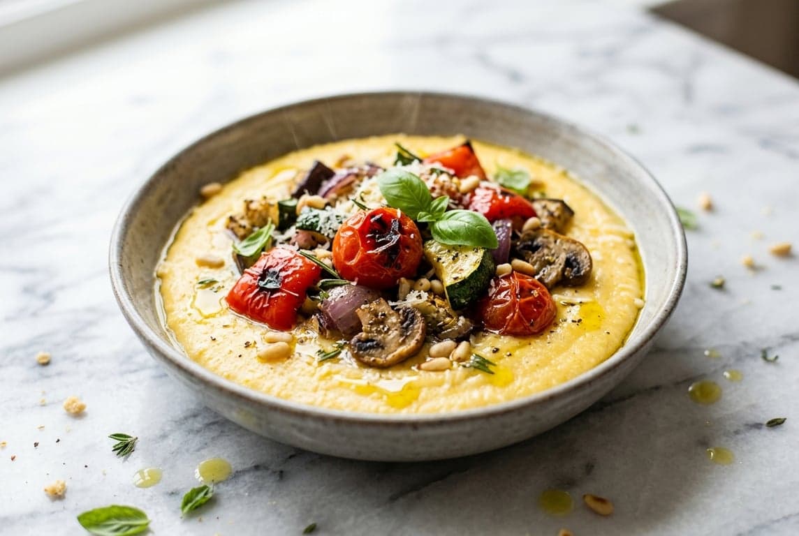 Warm Roasted Veg Polenta Bowl